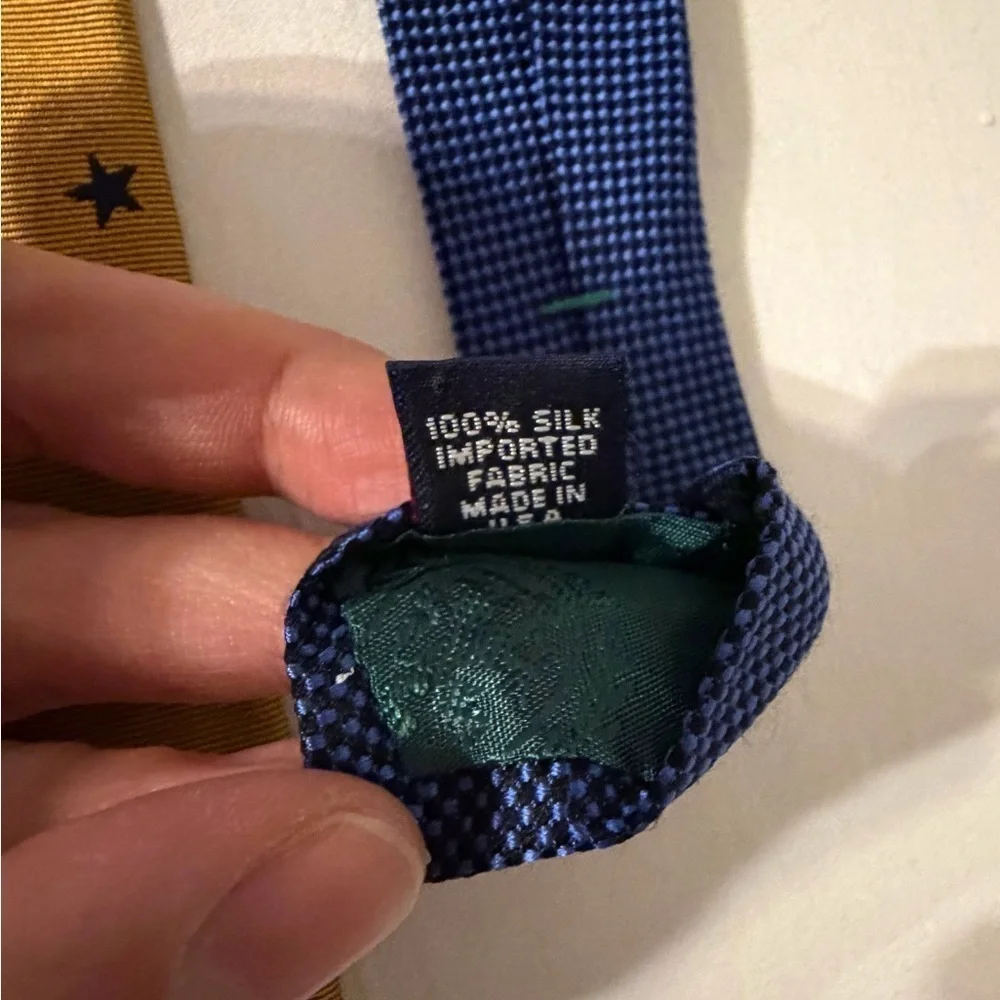 Tommy Hilfiger Gold and Blue Star Tie